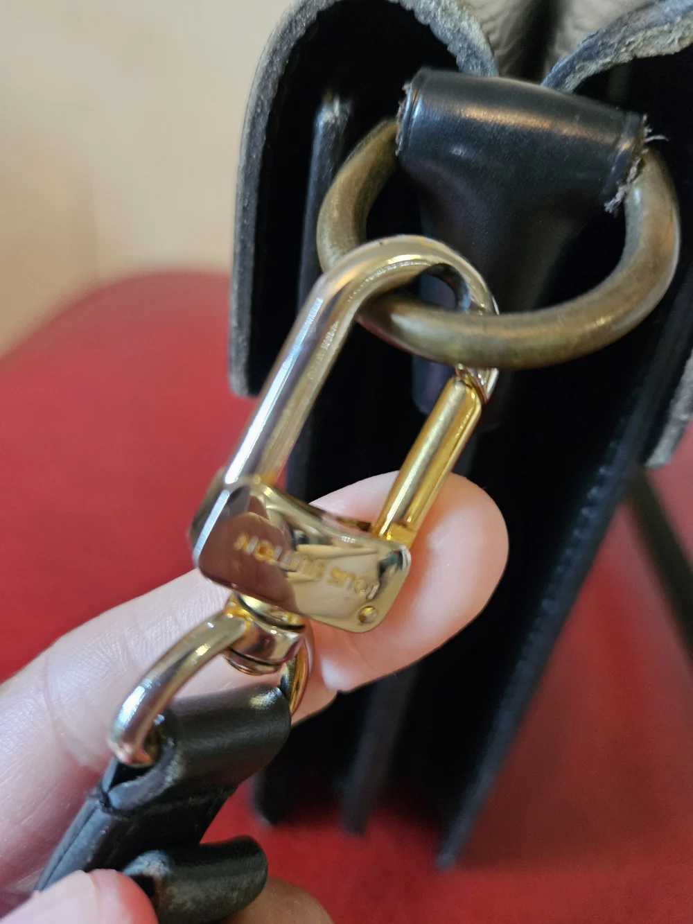 Louis Vuitton Black Epi Leather Monceau  Bag with Gold Hardware